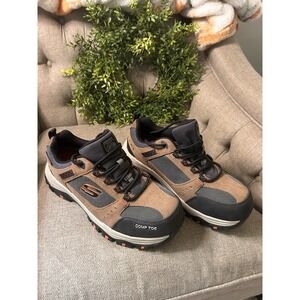 Skechers Greetah Composite Toe Athletic Work Safety Shoes Brown Black